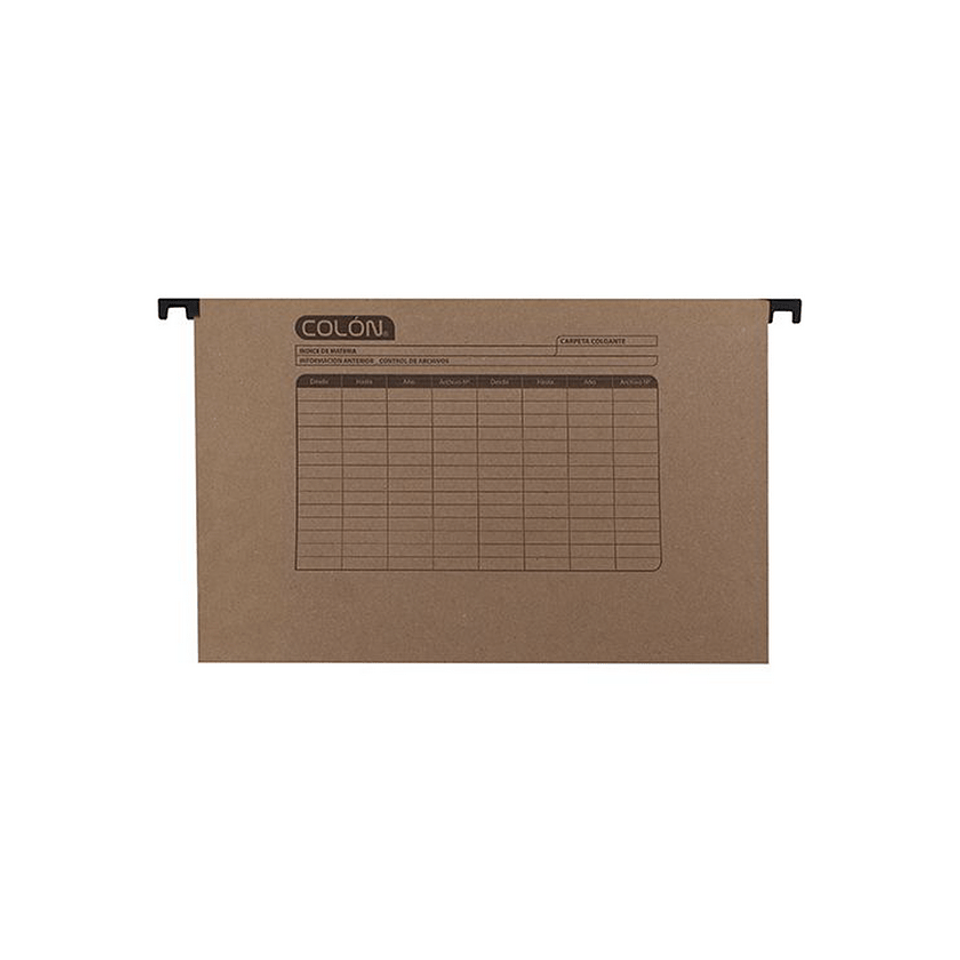 Carpeta Colgante Fleje Plastico Kraft Colon 1