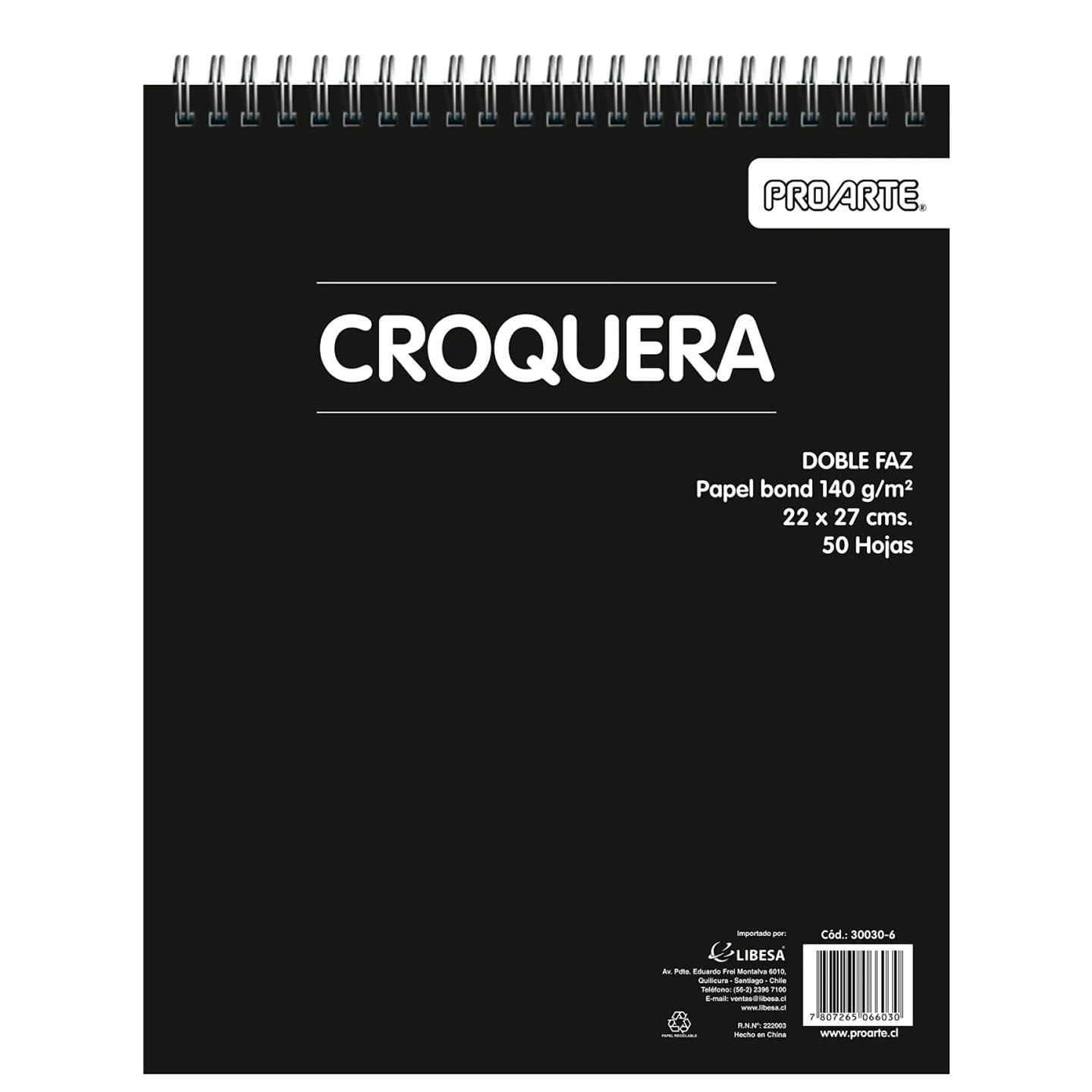 Croquera Carta Doble Faz 22x27 Cm 50 hjs Proarte 1