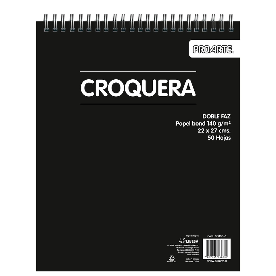 Croquera Carta Doble Faz 22x27 Cm 50 hjs Proarte 1
