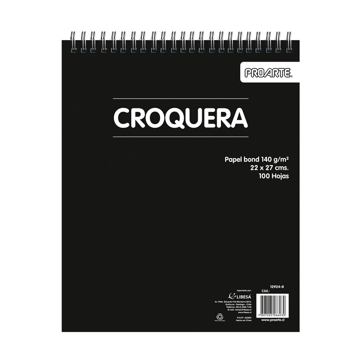 Croquera Carta 22x27 cm 100 Hojas Proarte 1