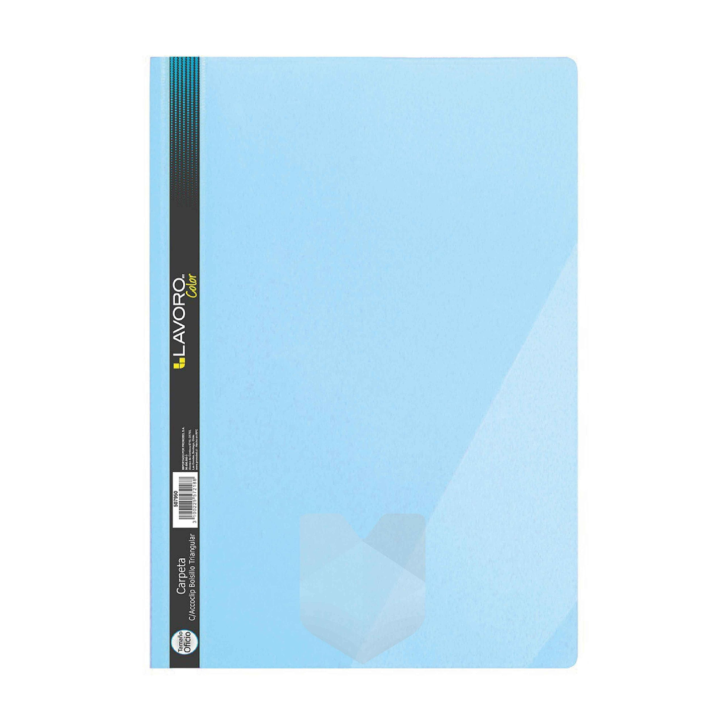 Carpeta C/Accoclip Oficio Plastica Borde Azul Lavoro 1