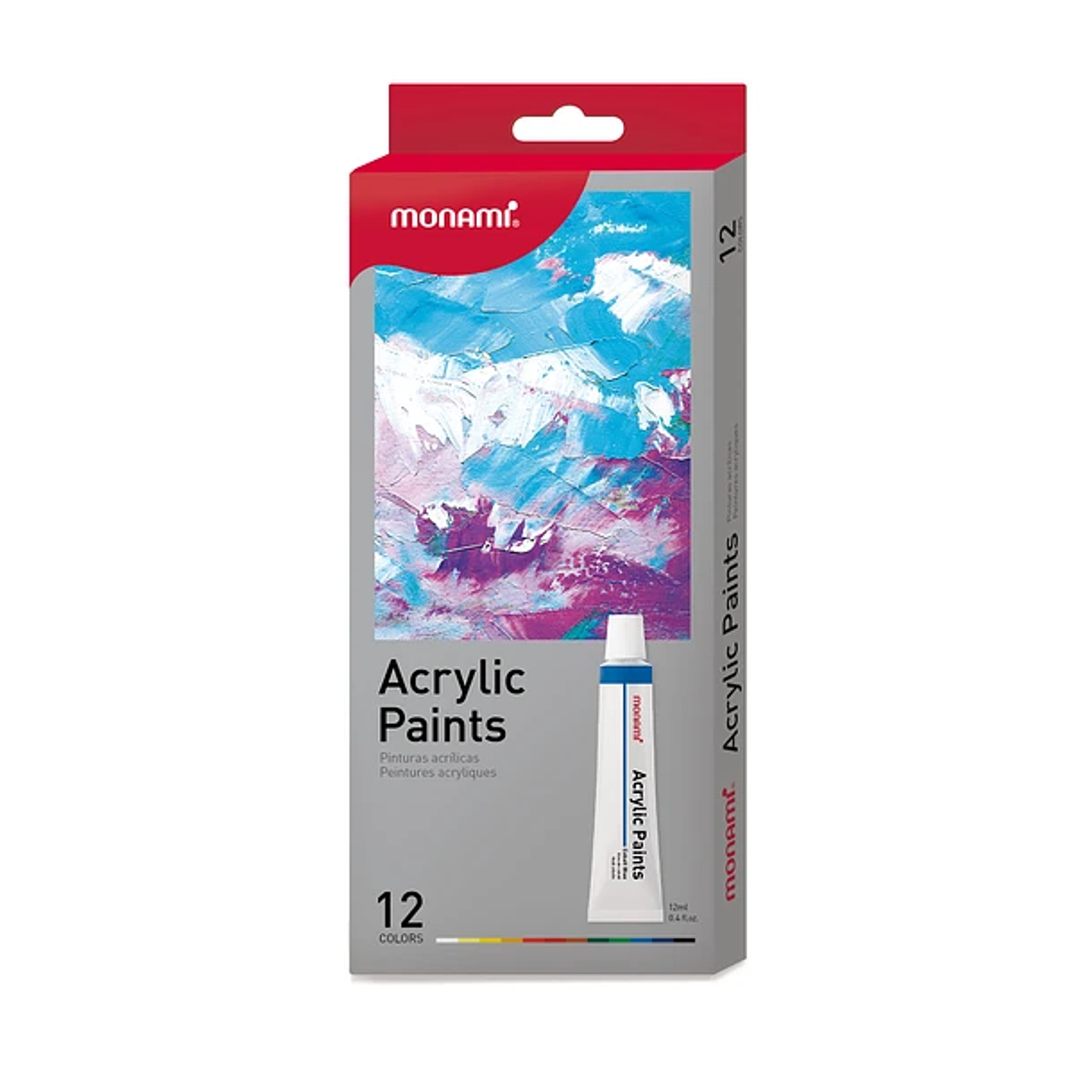 Caja De Pinturas Acrilicas 12ml 12 Colores Monami 1