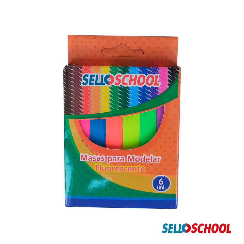 Plasticina Plastilina 6 Colores Fluorescentes 70 Grs, Selloffice 1