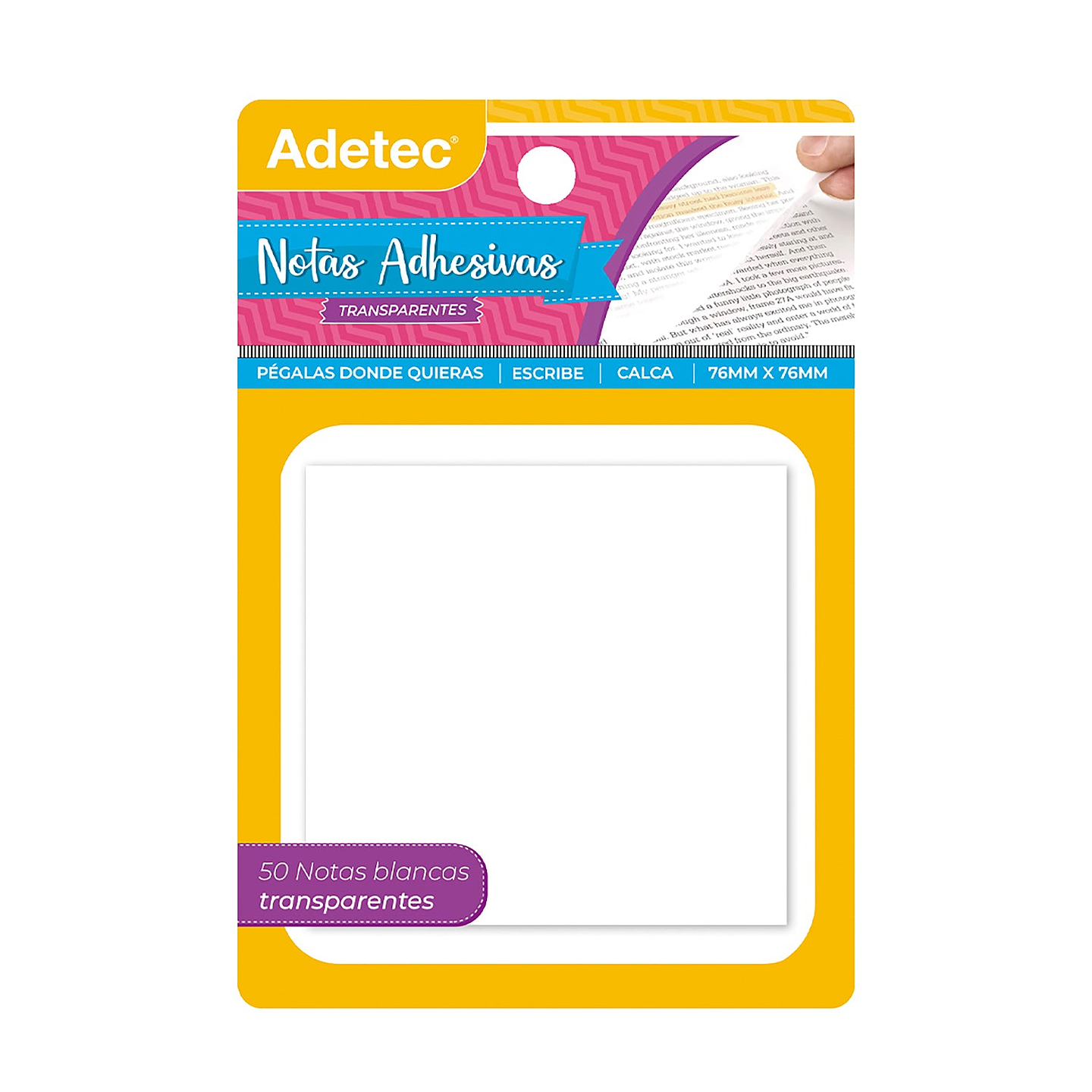 Notas Adhesivas Transparentes 100hjs Adetec 1
