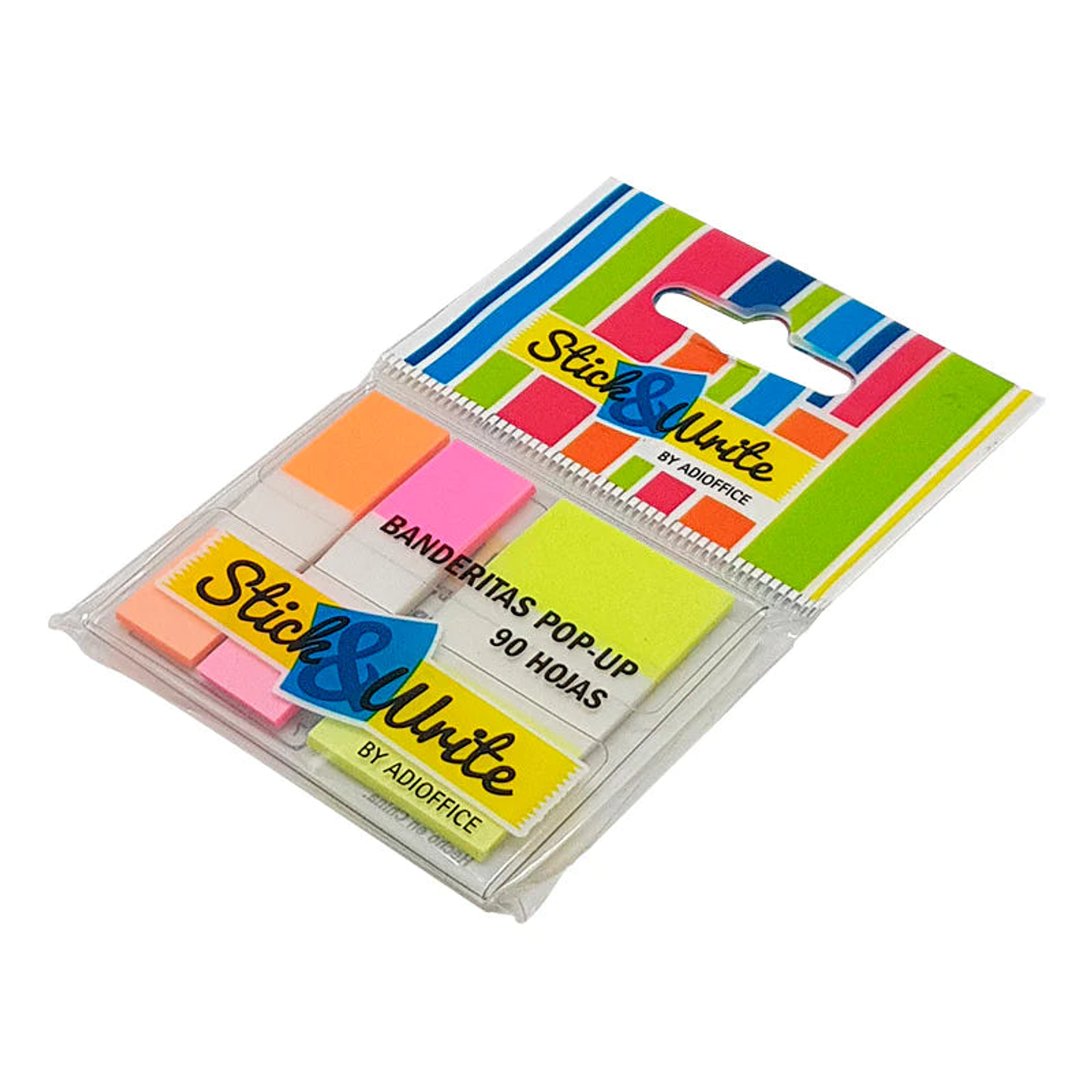 Notas Adhesivas Banderitas Pop-Up 60U, Amarillo Naranjo Fucsia Stickwrite 1