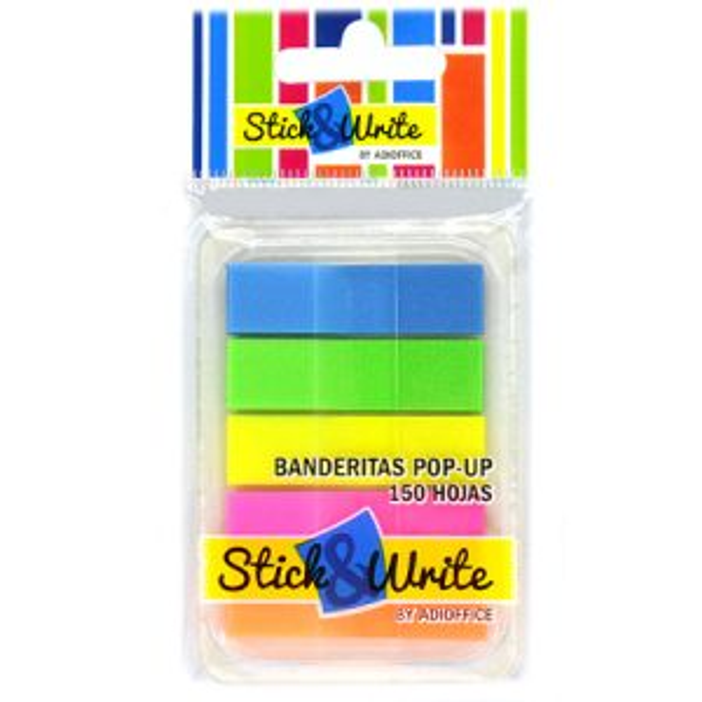 Banderitas Pop-Up 150 unidades, 5colores STICKWRITE 1