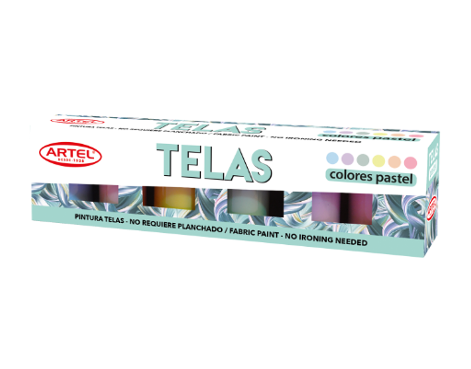 Pintura de Telas Tonos Pastel 6 colores 15ml Artel 1