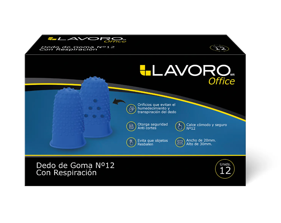 Dedo Goma No 12 C/ Respiracion Azul 12Uni 1