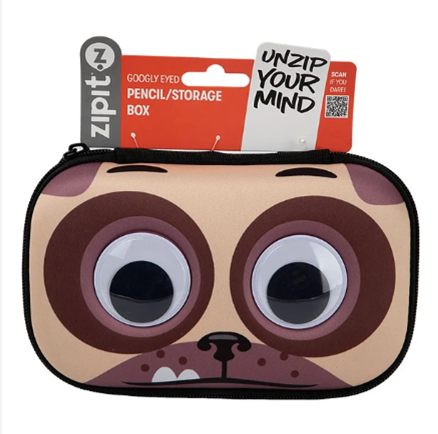 Estuche Rigido Googly Eyed Pug Zipit Faber Castell 1