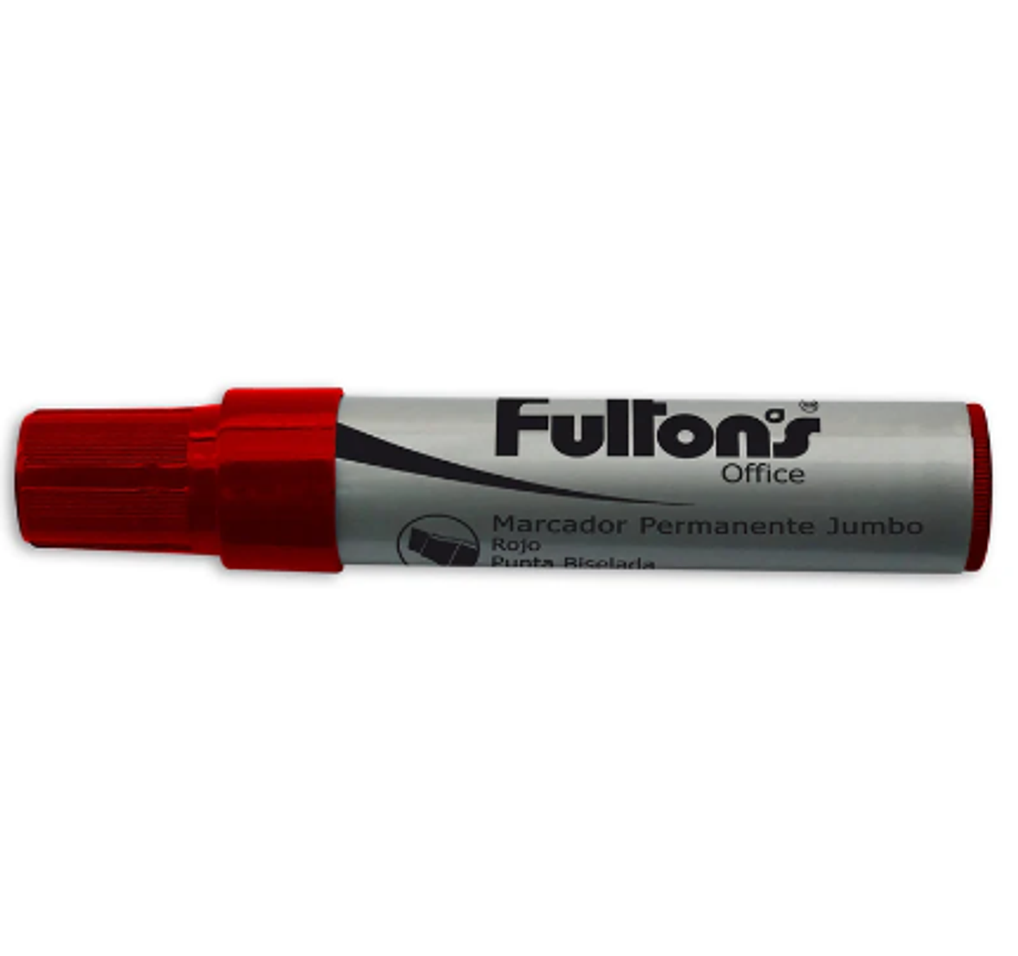 Marcador Permanente Jumbo Punta Biselada Rojo Fultons 1