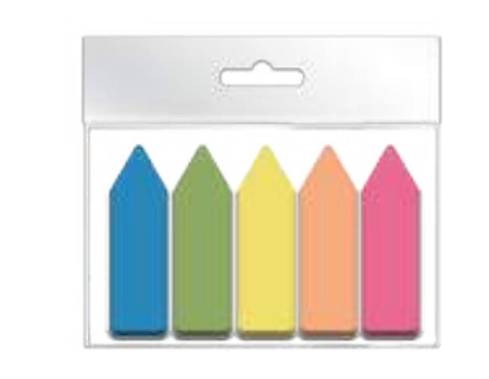 Notas Adhesivas Plásticas Flecha 5 Colores (25 x color) Isofit 1