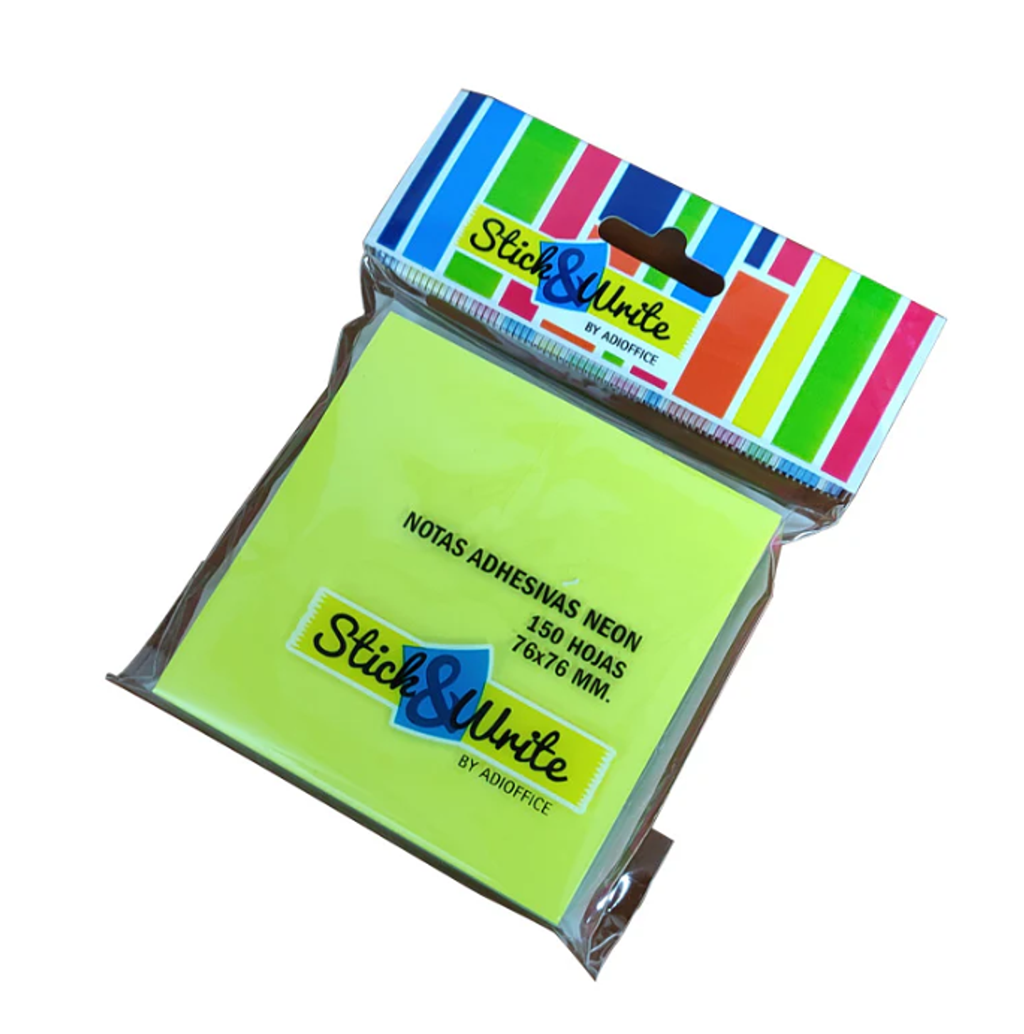 Notas Adhesivas 76x76mm (150hjs) Neon Mix Stick&Write 1