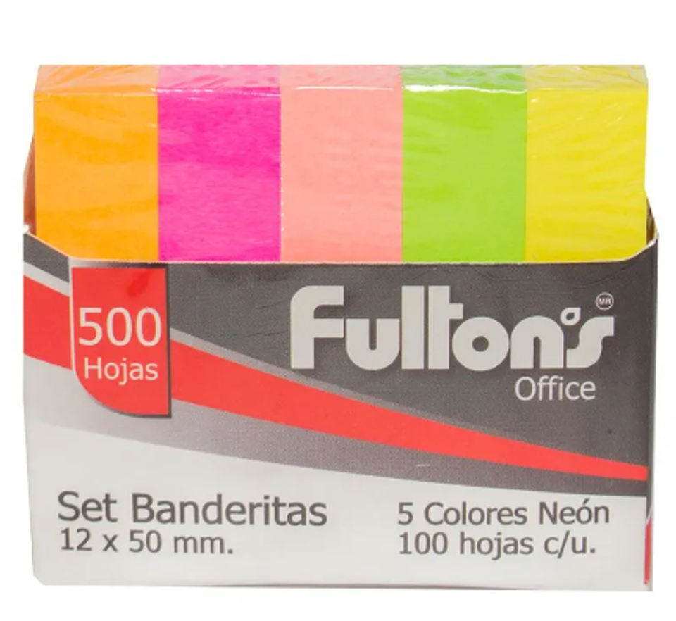 Set Banderitas Adhesivas 5 Colores Neon Fultons 1