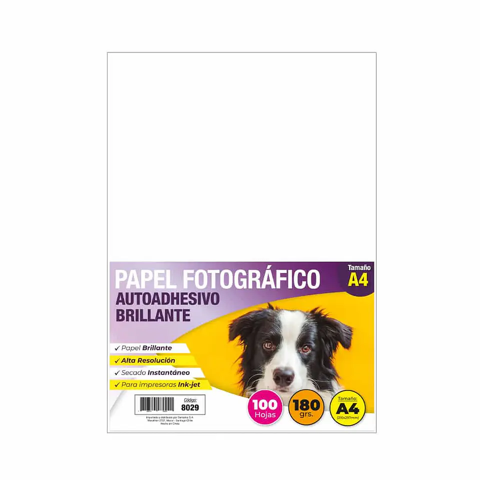 Papel Fotográfico Inkjet - A4 Autoadhesivo Brillante 130g 100 Hojas 1