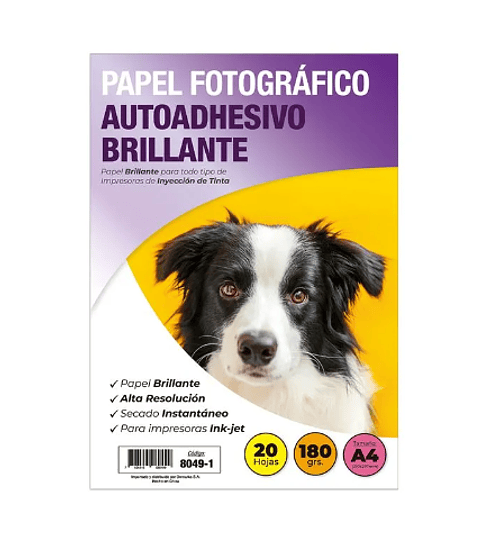 Papel Fotográfico Adhesivo Inkjekt A4 20 hjs Adetec