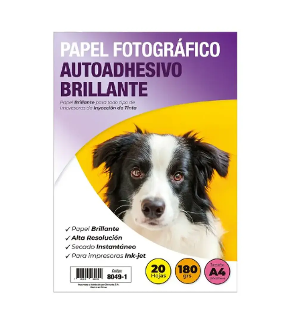 Papel Fotográfico Adhesivo Inkjekt A4 20 Hojas Adetec 1