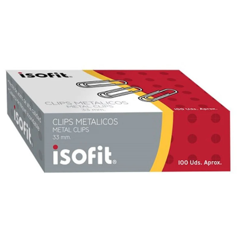 Clips Isofit Metal 33 Mm De 100 Unidades 1