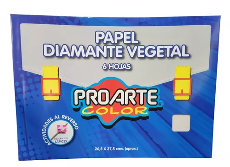 Estuche Sobre Bolsón Papel Diamante 90/95 6 hojas 26,5 X 37,5 Proarte 1