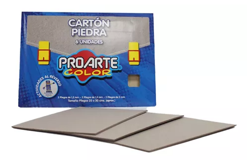 Estuche Sobre Bolsón Cartón Piedra 6 Pliegos 20x30Cm Proarte 1