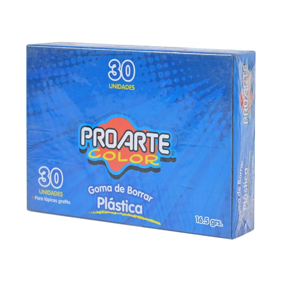 CAJA GOMA DE BORRAR PLASTICA 30UNI PROARTE 1