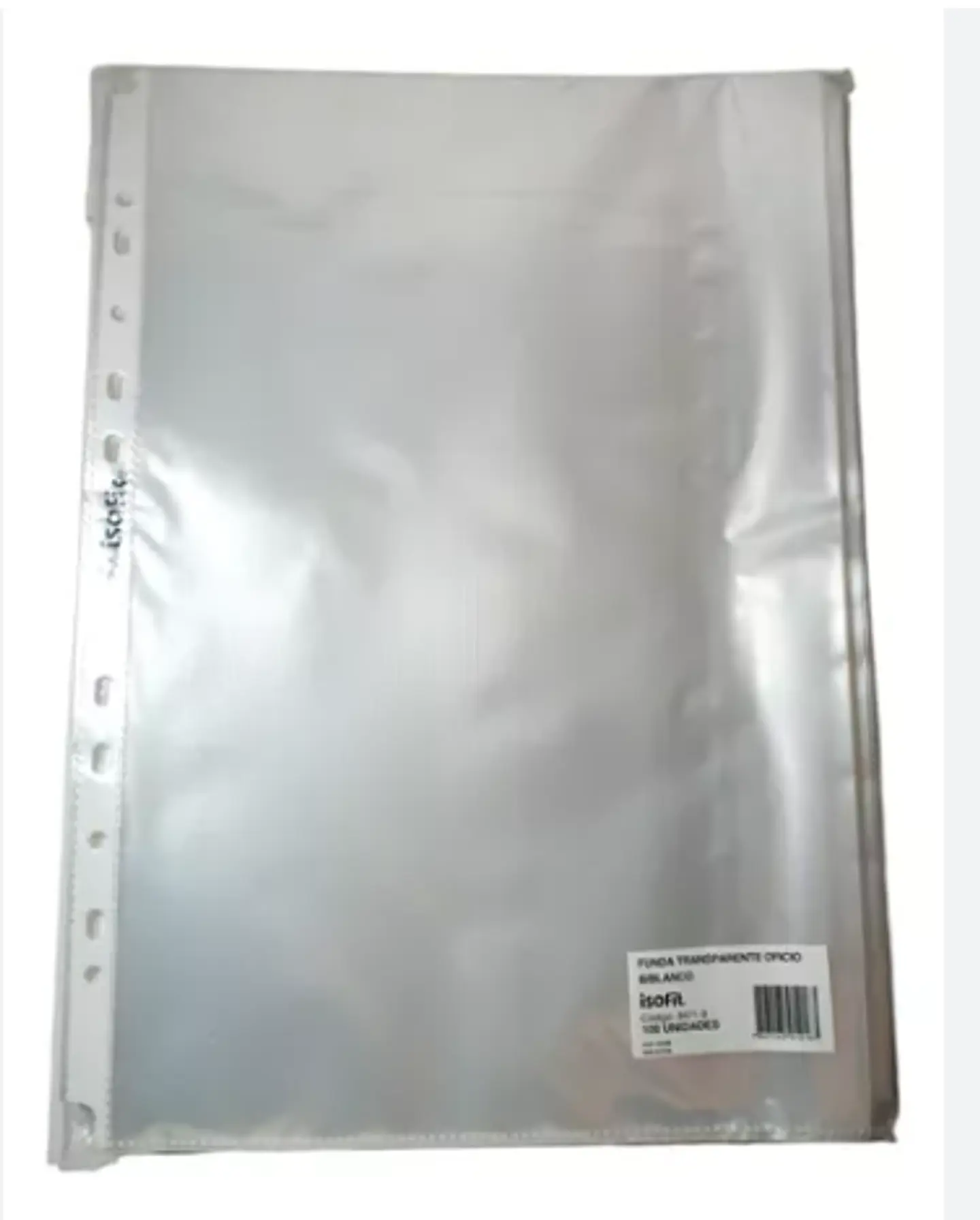 Funda Transparente Tamaño Oficio 100Uni Isofit 1