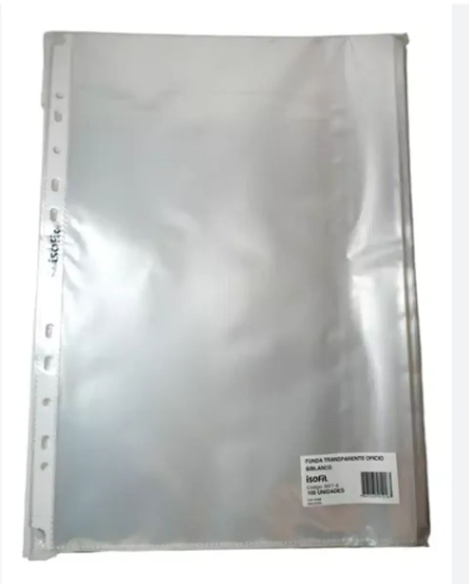 Funda Transparente Tamaño Oficio 100Uni Isofit 1