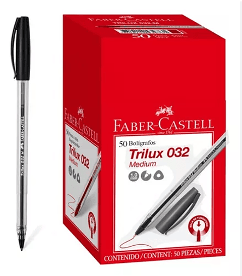 Caja Bolígrafo Trilux 032M Negro 50 Uni Faber Castell