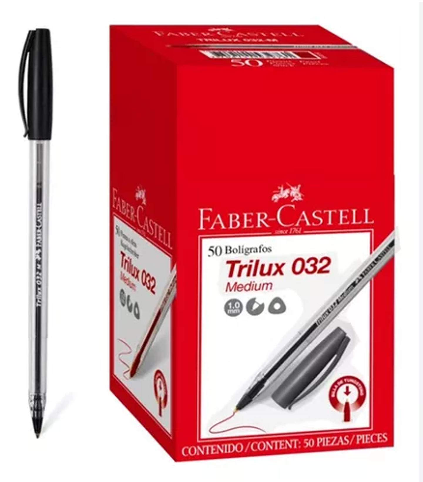 Caja Bolígrafo Trilux 032M Negro 50 Uni Faber Castell 1