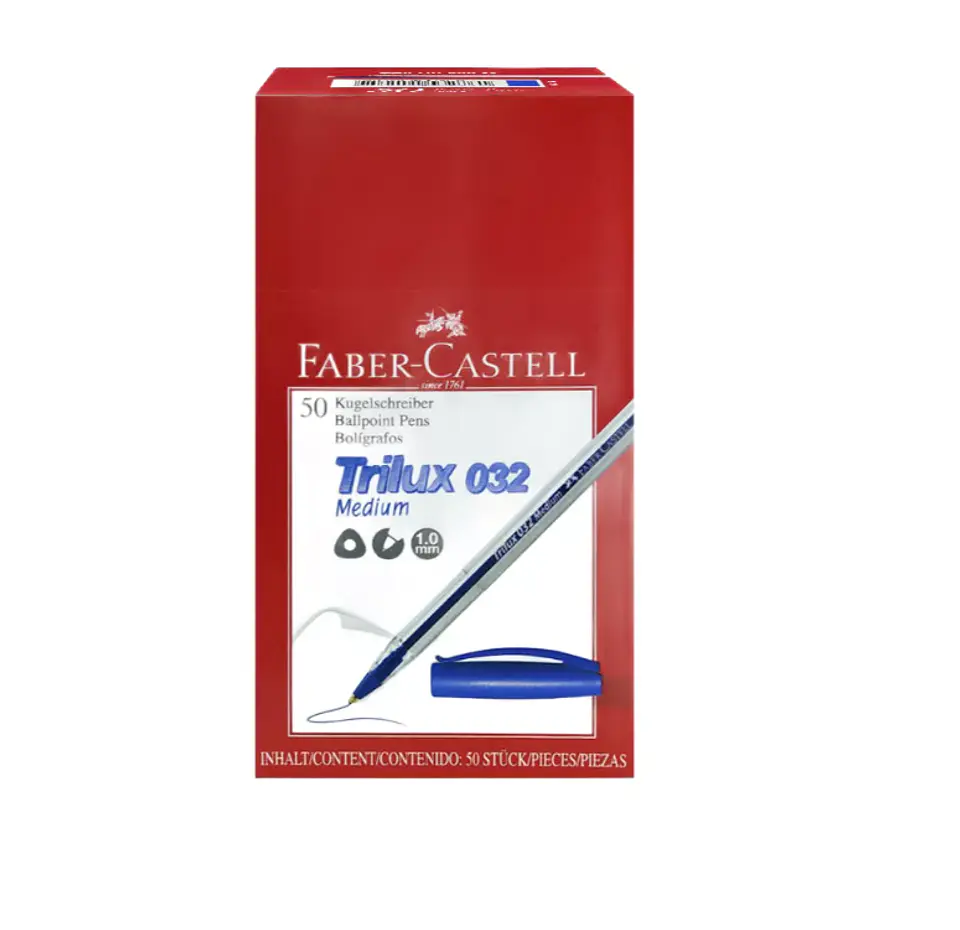 Caja Bolígrafo Trilux 032M Azul 50 Unidades Faber-Castell 1