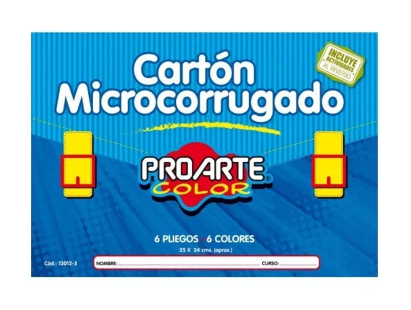 Estuche Sobre Bolsón Cartón Microcorrugado 6 colores 6 hojas 25x34 Proarte 1