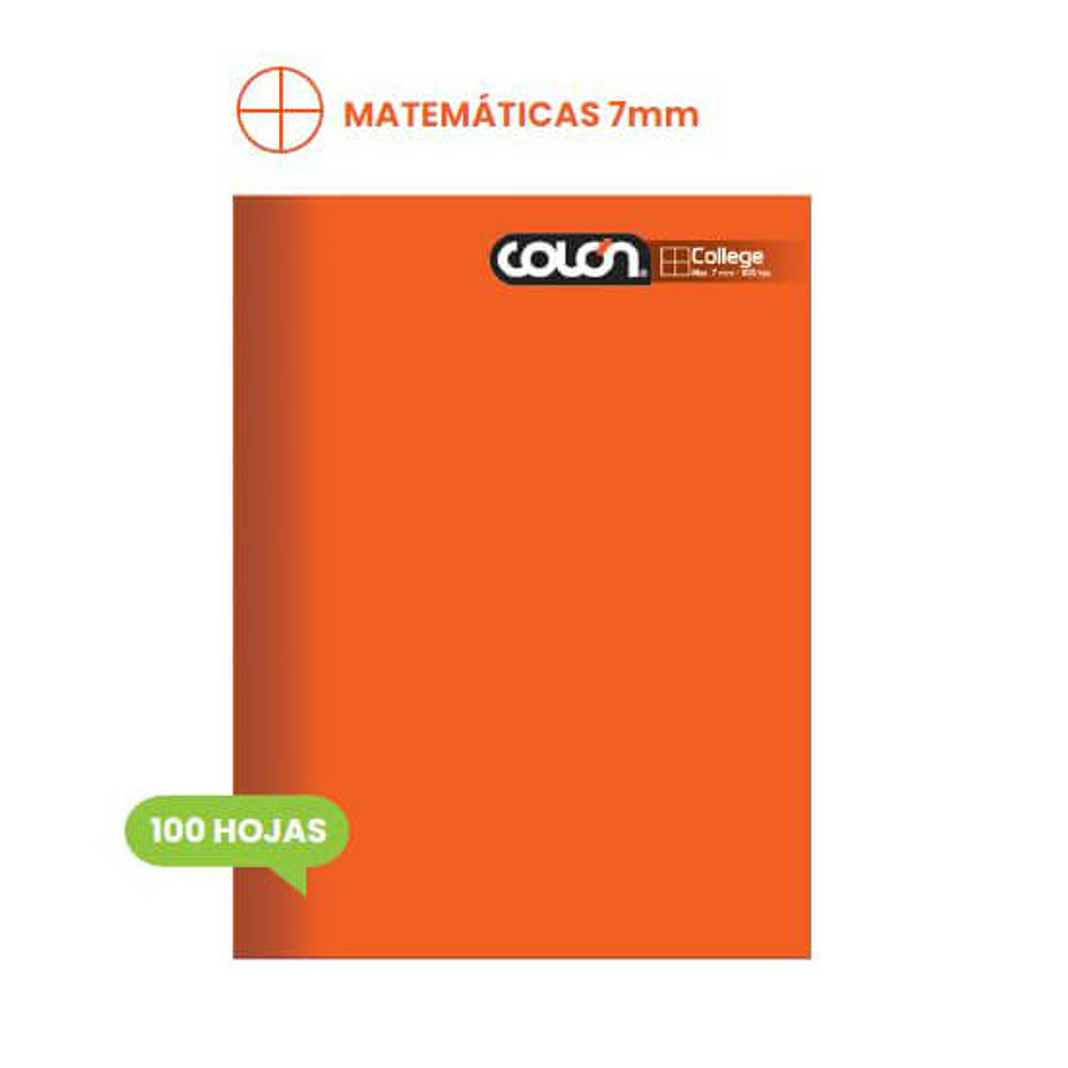 Cuaderno College Cuadro Grande 7mm 100hjs Colon 1