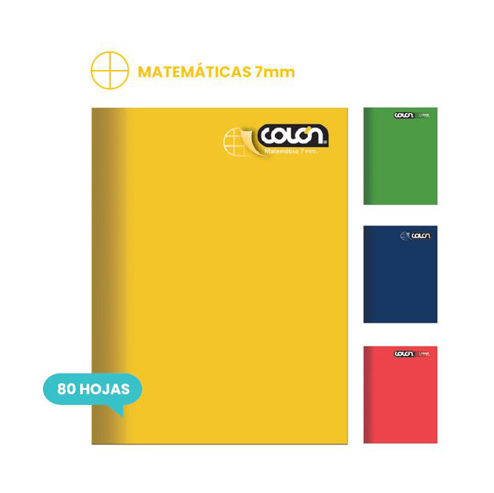 Cuaderno College Cuadro Grande 7mm 80hjs Colon 1