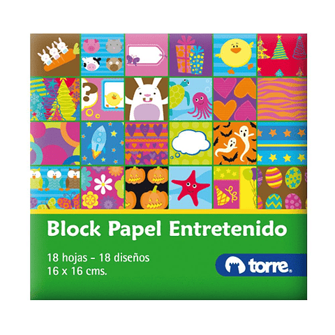 Block Papel Entretenido 16x16cm 18hjs Torre