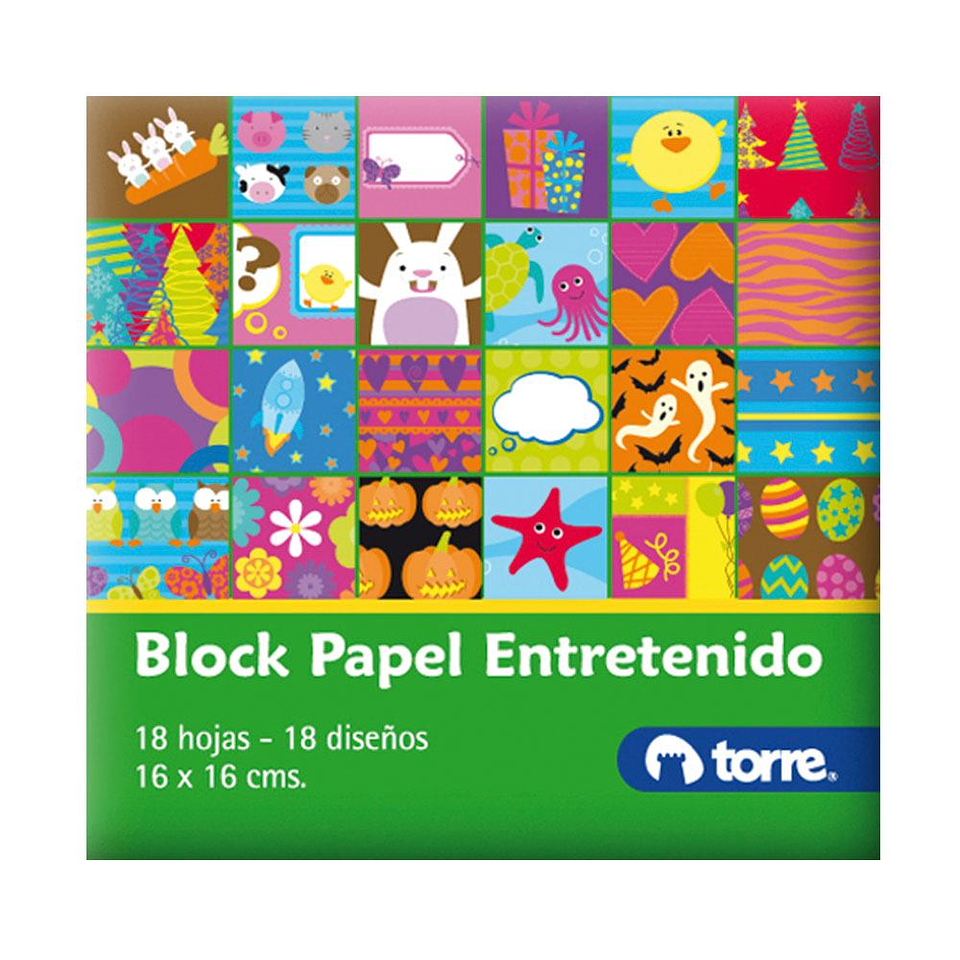 Block Papel Entretenido 16x16cm 18hjs Torre 1
