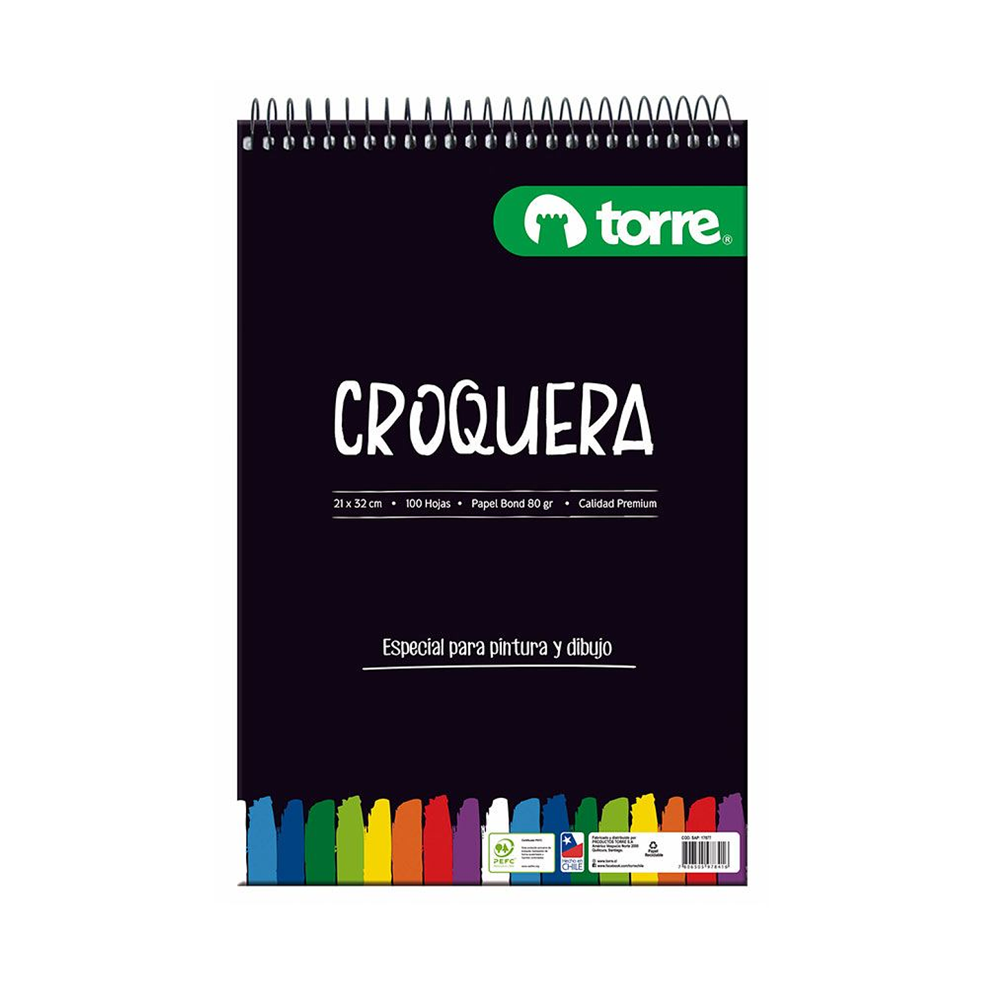 Croquera Tamaño Oficio 21x32cm 100 hjs Imagia Torre 1