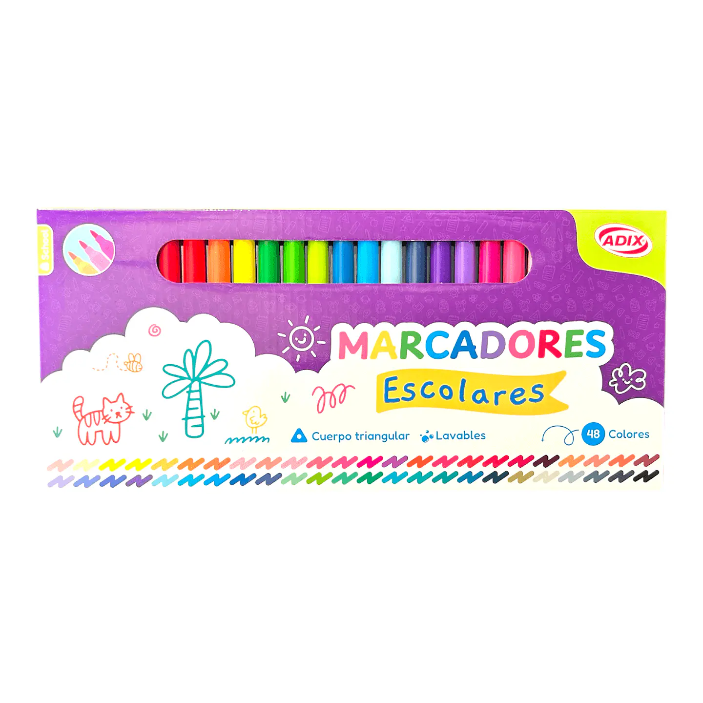 Marcadores Lápices Scripto 48 Colores (060) Adix 1