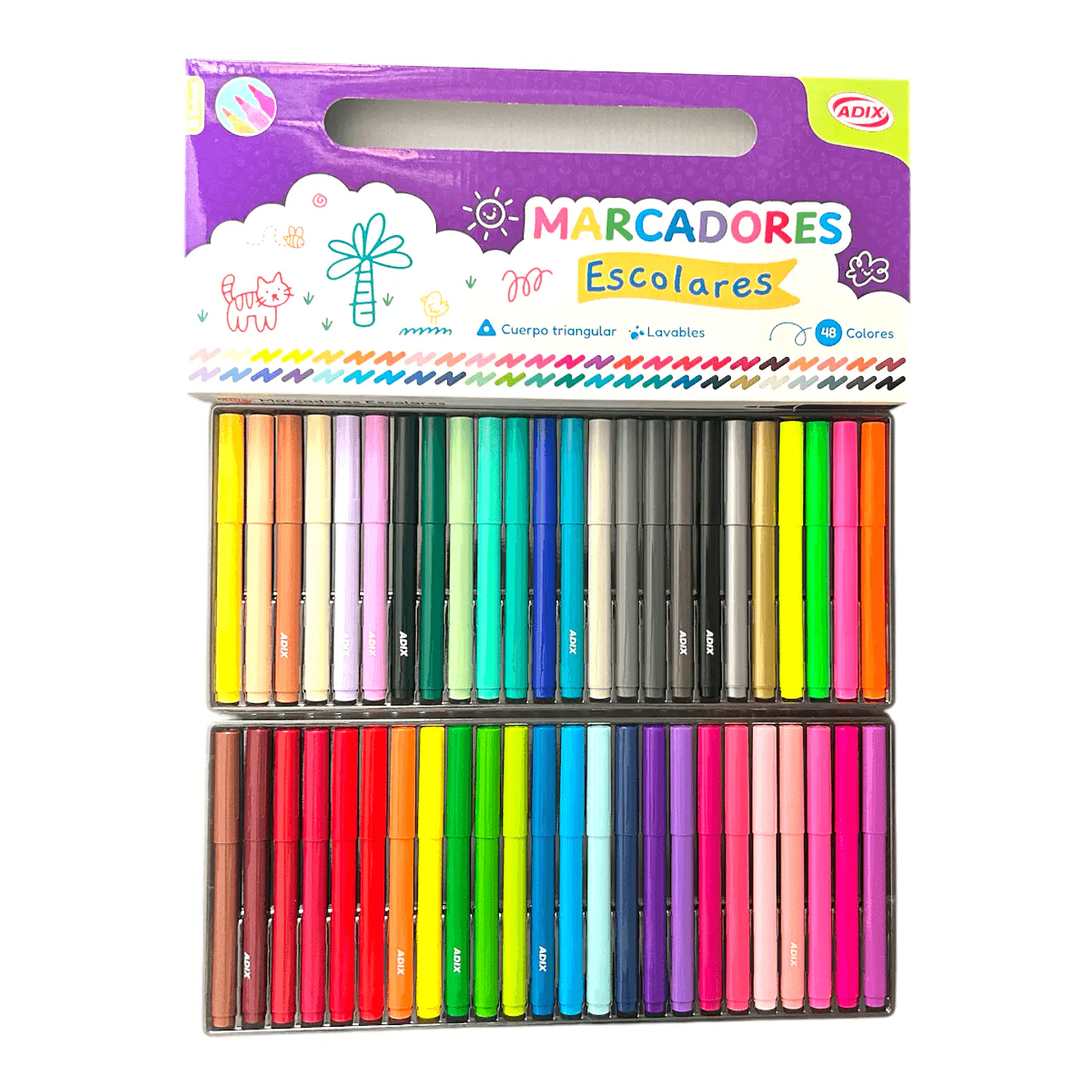 Marcadores Lápices Scripto 48 Colores (060) Adix 2