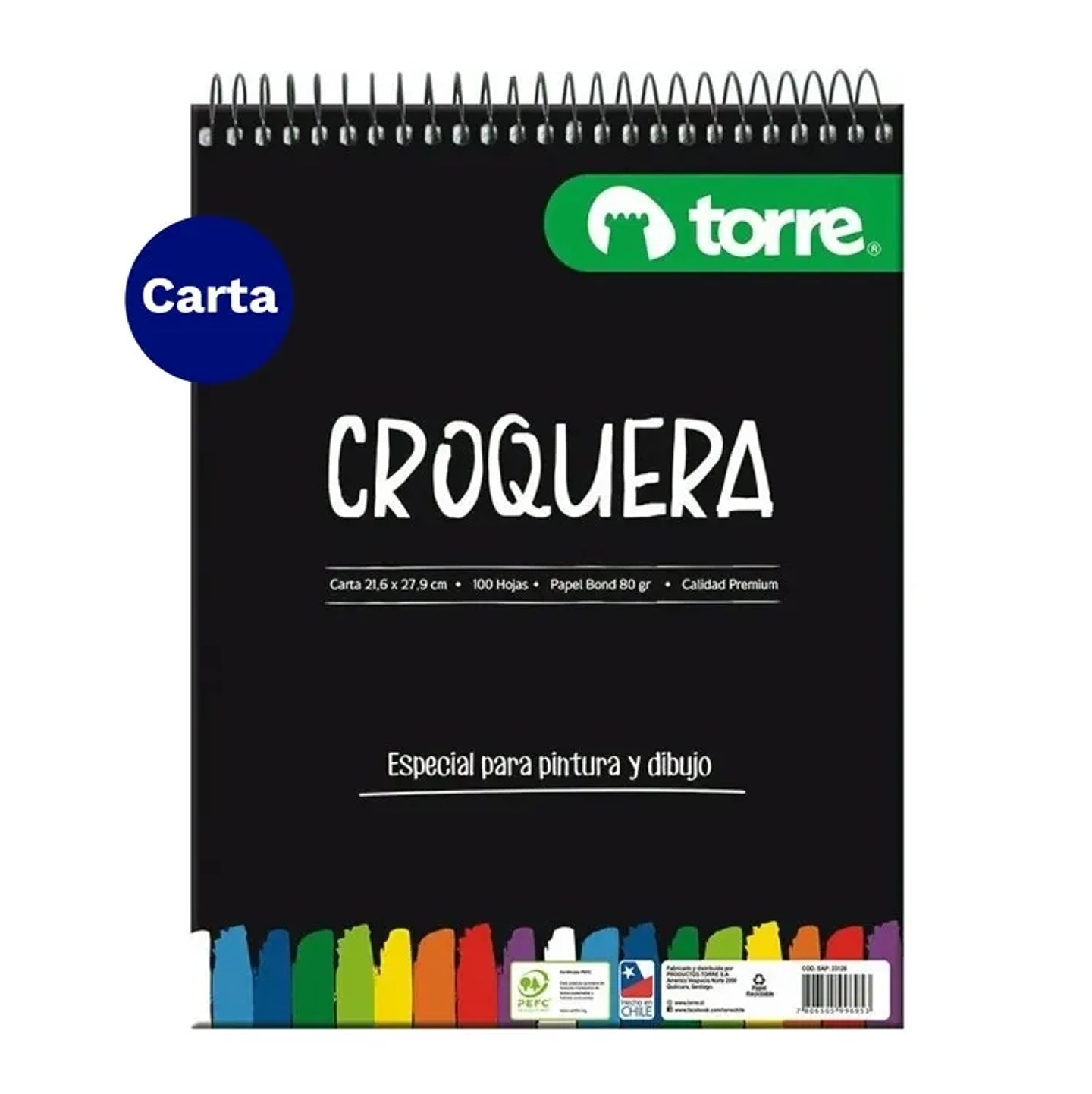 Croquera Tamaño Carta 21,6x27,9cm Imagia Torre 1