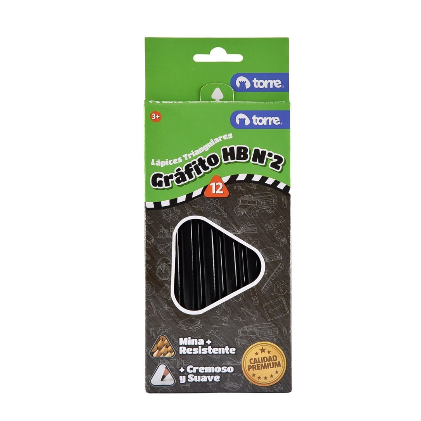 Lápices Grafito Triangular N2 HB 12uni Torre 1
