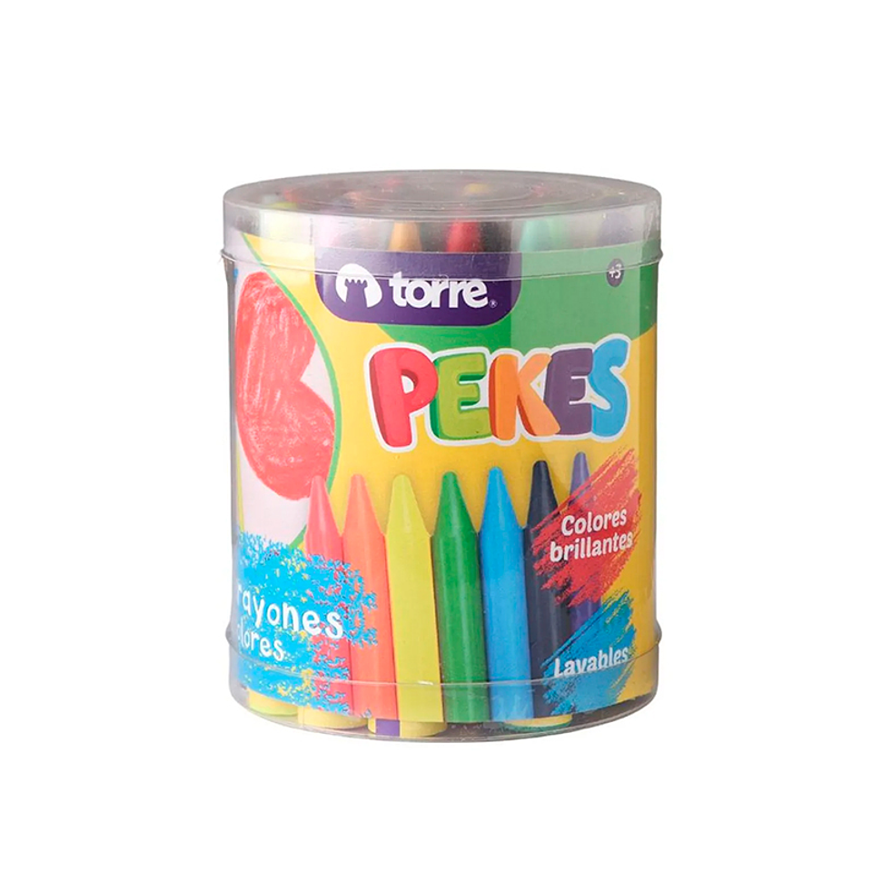 Maxi Jumbo Crayones 24 Colores Pekes Torre 1