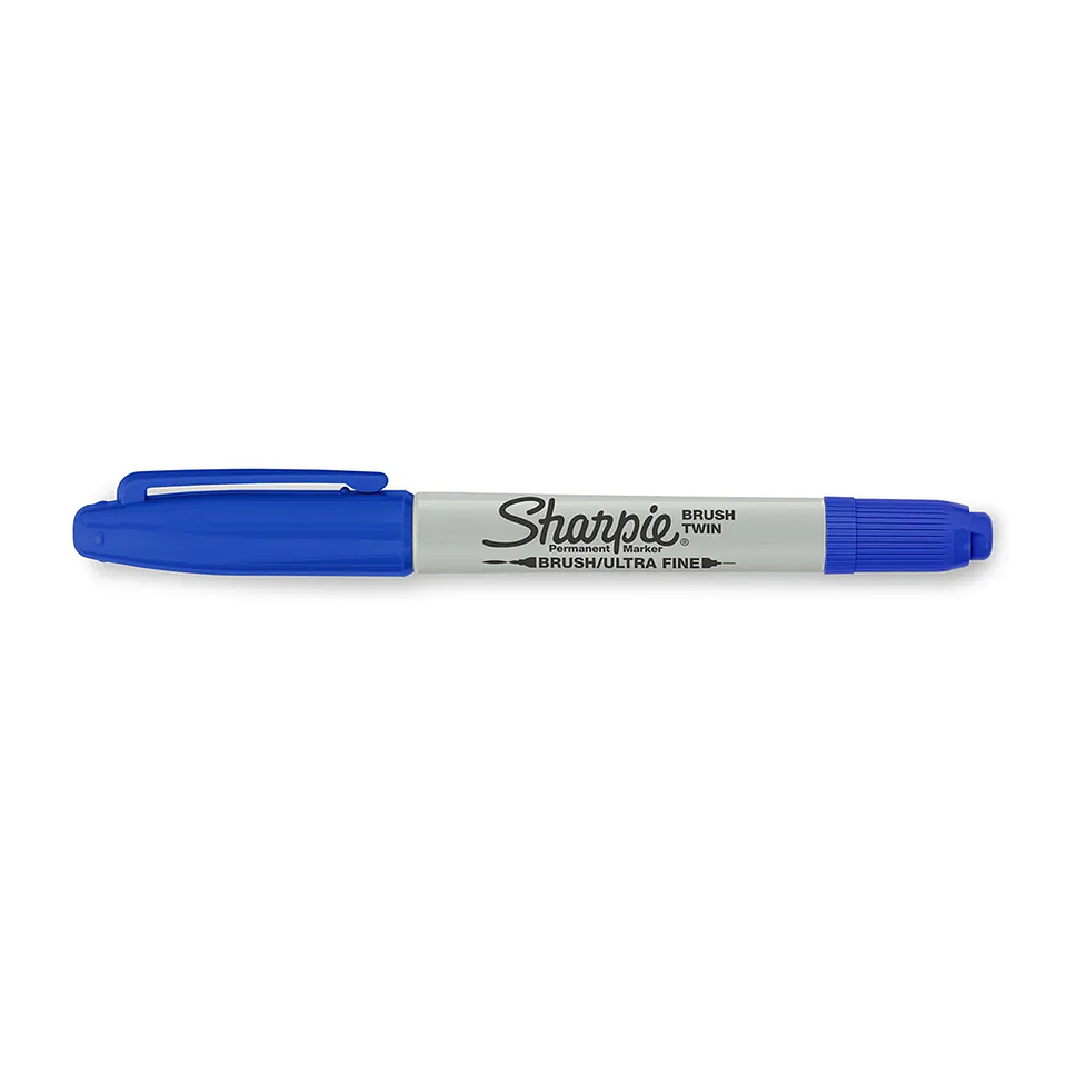 Marcador Permanente Doble Punta Color Azul Sharpie 1