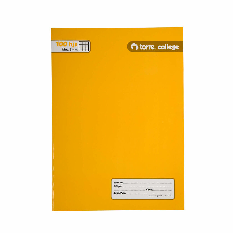 Cuaderno College Cuadro Chico 5mm 100hjs Torre 1