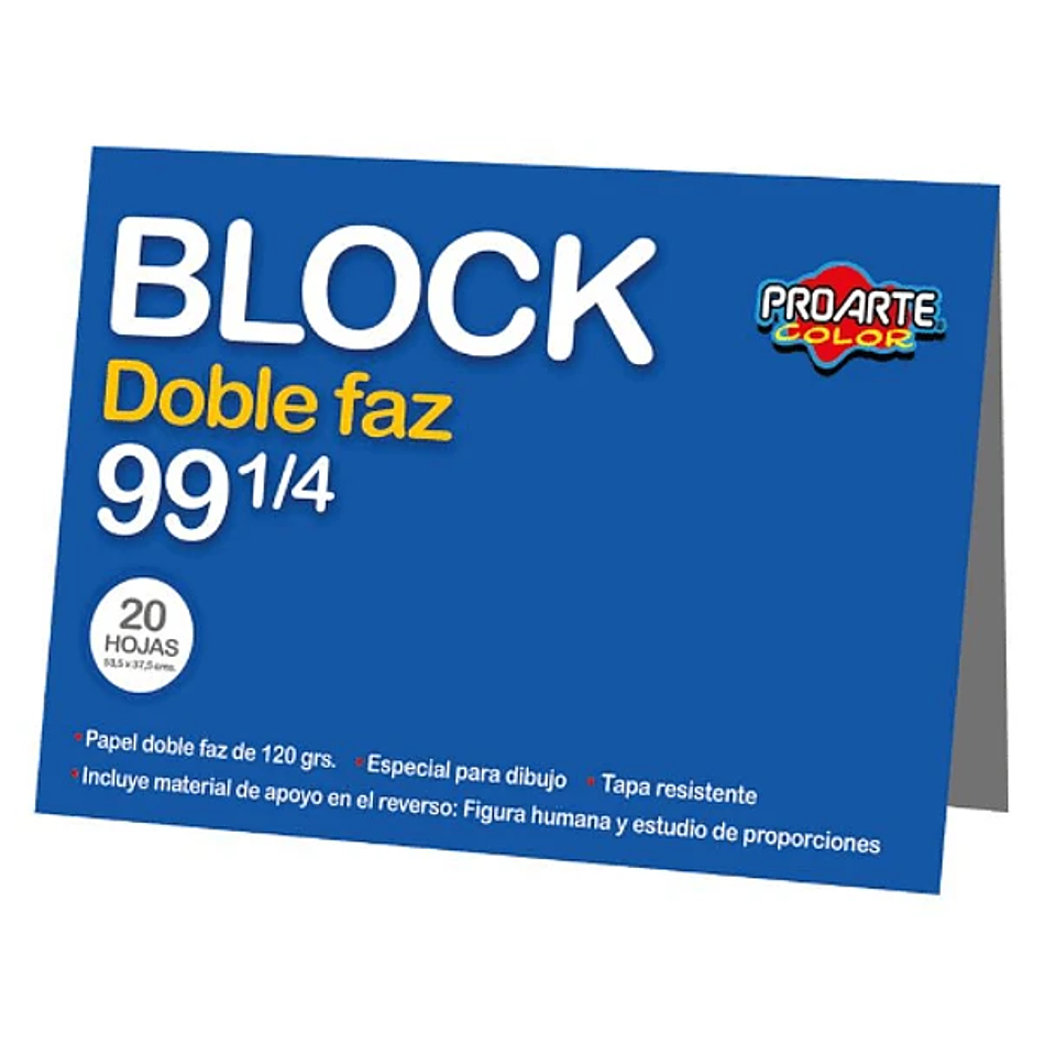 LIQUIDACION Block Medio Grande 99 1/4 Doble Faz 20hjs 53,5X37,5 Proarte 1