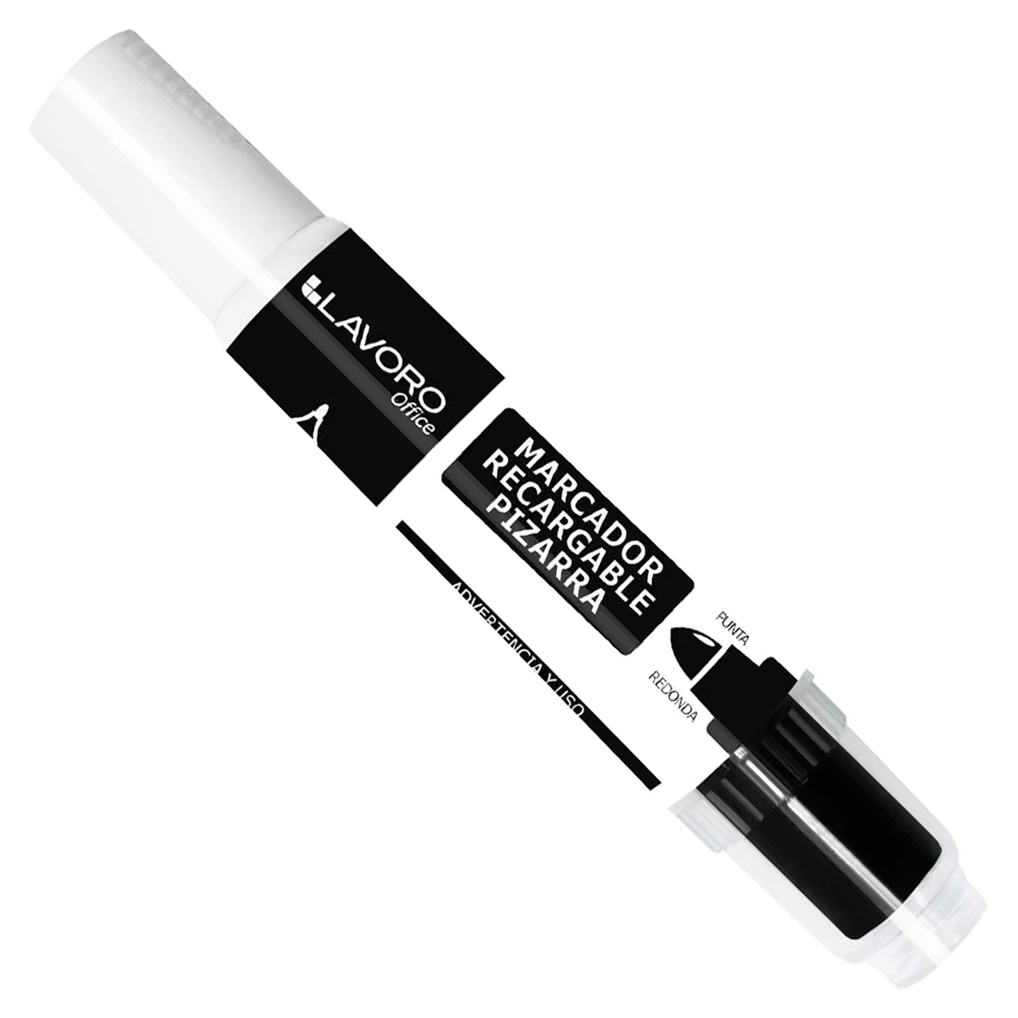 Marcador de Pizarra Recargable Punta Redonda Color Negro Lavoro 1