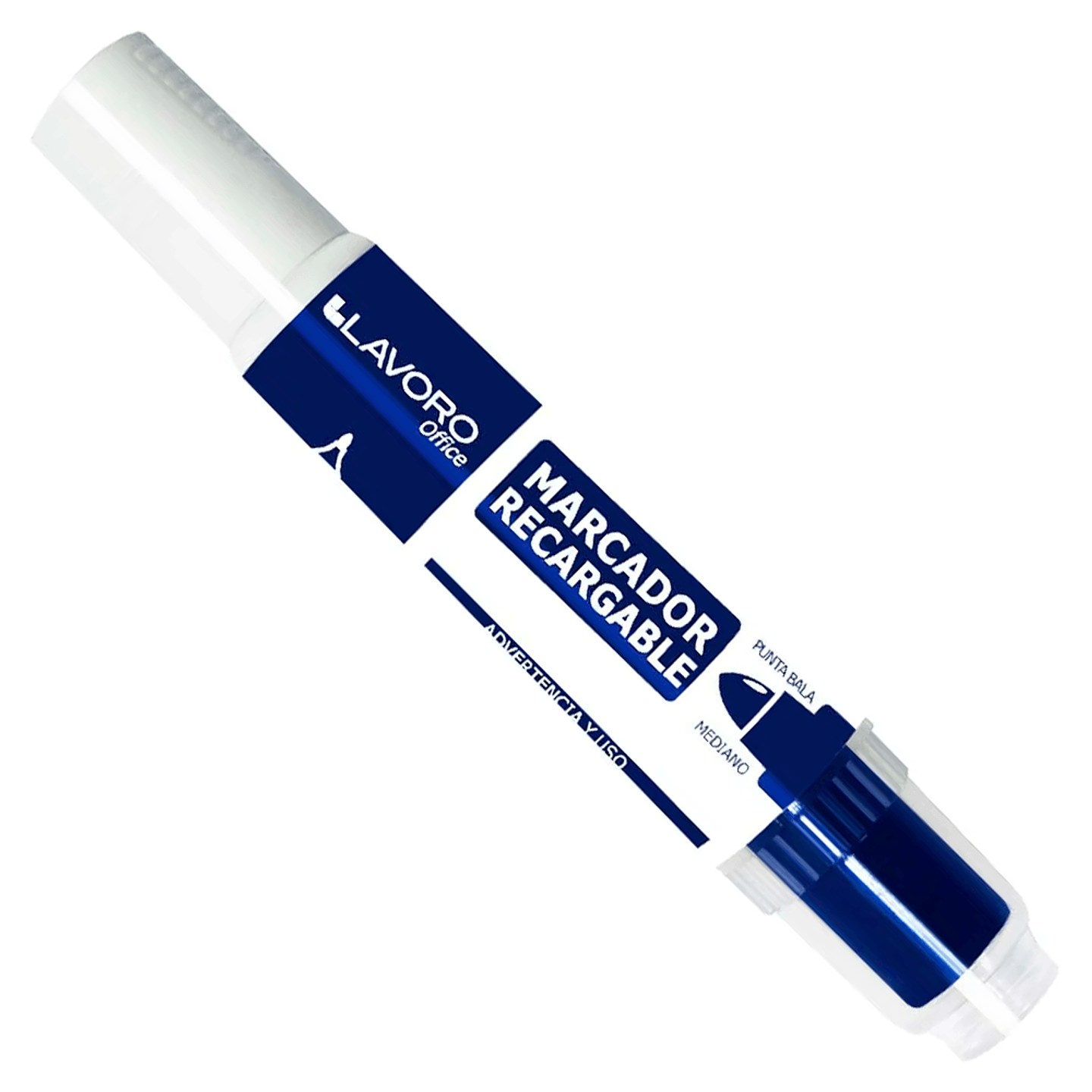 Marcador de Pizarra Recargable Punta Redonda Color Azul Lavoro 1