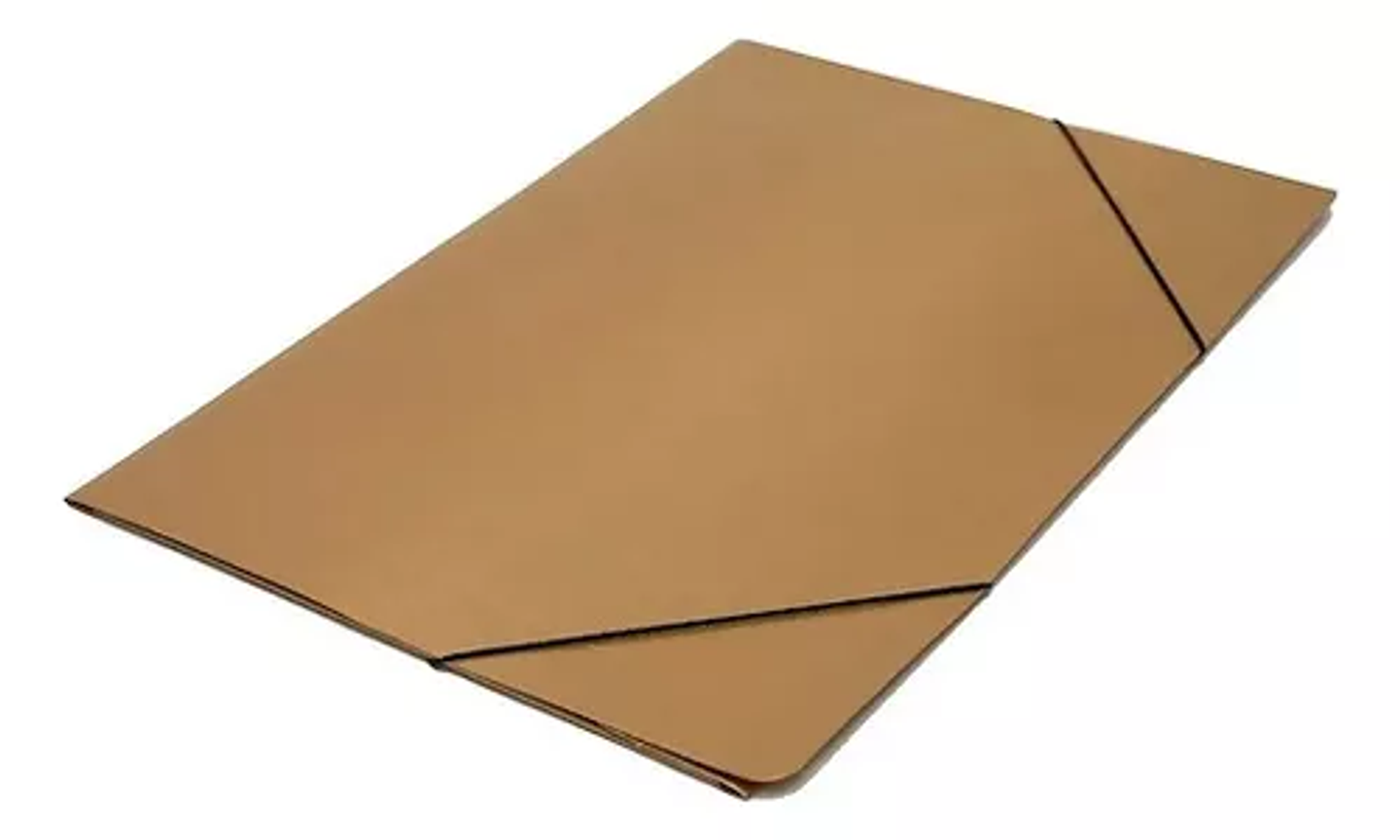 Carpeta con Elástico Oficio Cartón Color Café Metal Lavoro 1