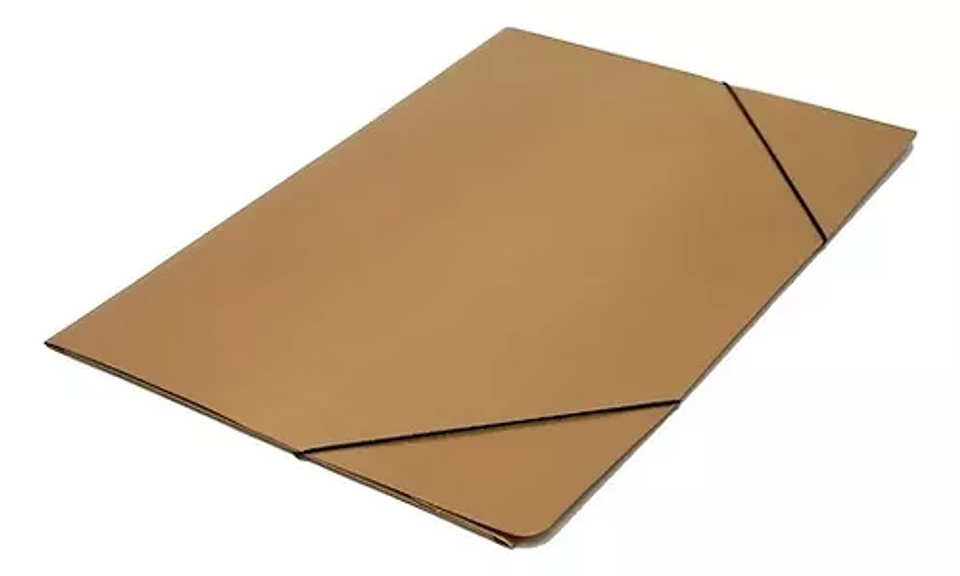 Carpeta con Elástico Oficio Cartón Color Café Metal Lavoro 1