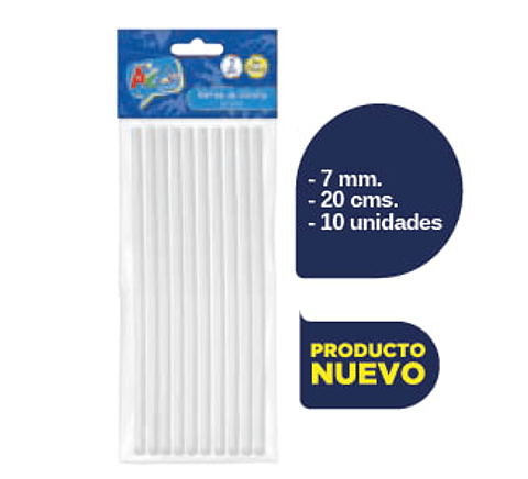 Silicona en Barra Delgada 7mm 10uni 20cm Art&craft