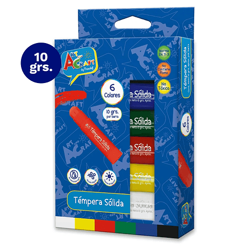 Témpera Sólida 6 colores Art&Craft