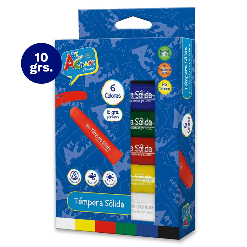Témpera Sólida 6 colores Art&Craft 1